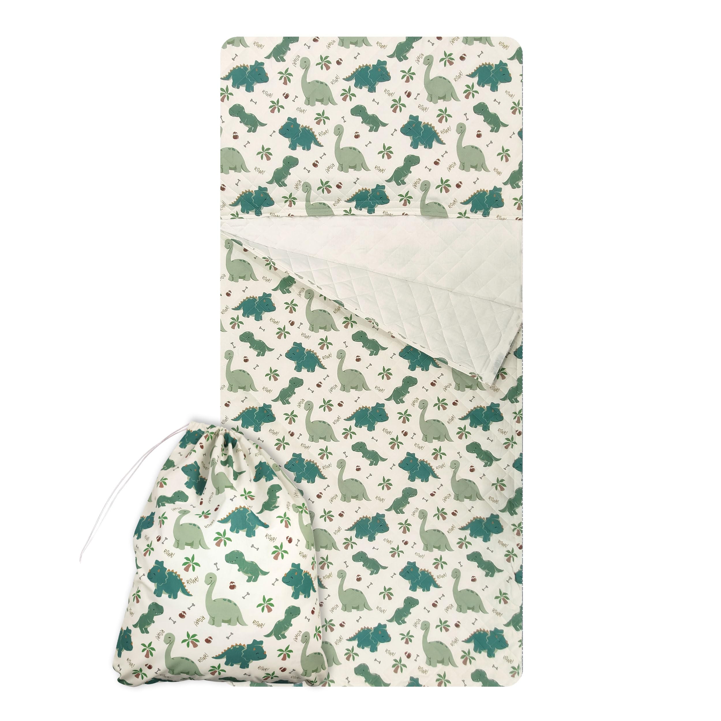 Ensemble de maternelle, Gigoteuse et sac pour enfant et fille de 2 à 6 ans - Tissu matelassé 100 % coton couverture maternelle Dinosaures