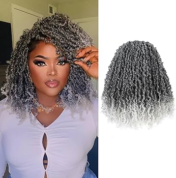 Amazon.com : GIX Ombre Gray Yanky Twist Crochet Hair - 12 Inch 8