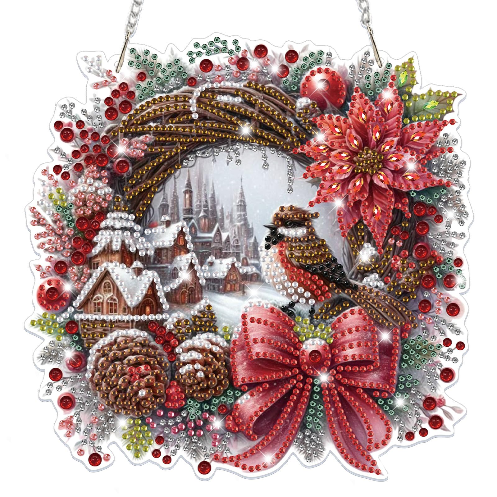 Amazon.co.jp: Bowetile クリスマスダイヤモンドアートハンギング
