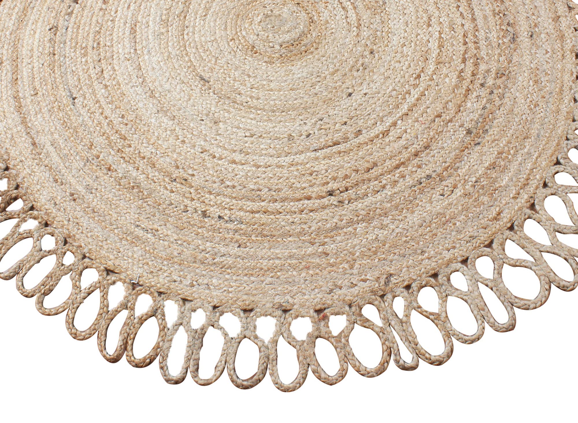 Rund Jute Teppich Handgemacht Jute Fläche Teppich Outdoor Fußmatten Bodenteppich Geflochten Kelim Jute Teppich Küche Wohnzimmer Teppich Gewebt 150 x 150 cm (5 x 5 Fuß im Quadrat)