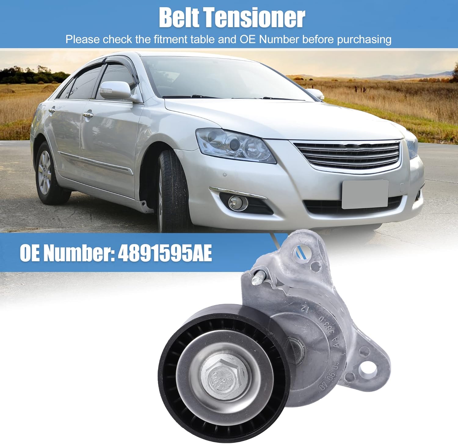 X AUTOHAUX 1 Pcs Engine Belt Tensioner Pulley Assembly for Chrysler Sebring 2.4L 2007-2010 for Dodge Avenger 2.4L 2008-2014 4891595AE