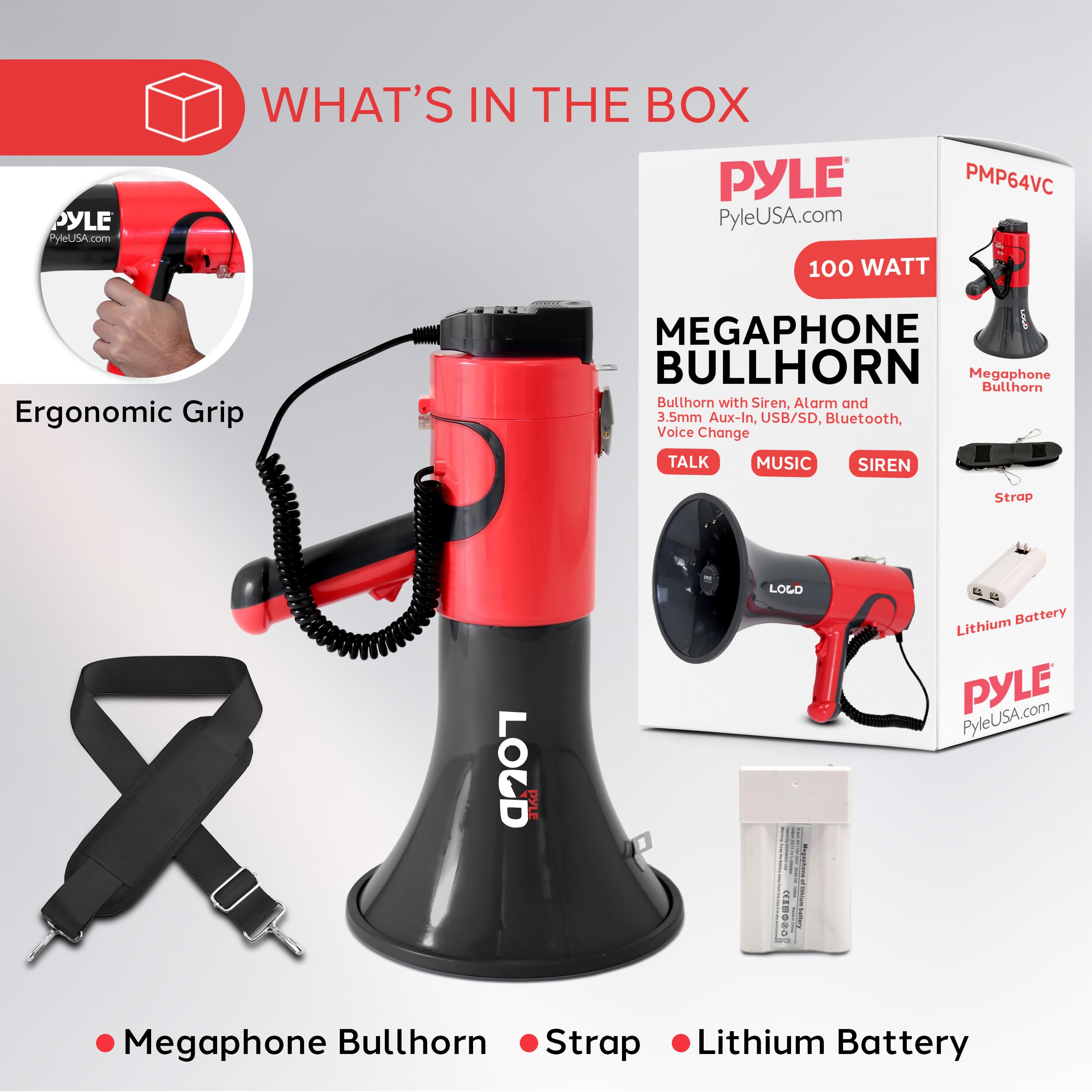 Pyle Megafono Portatile Bluetooth