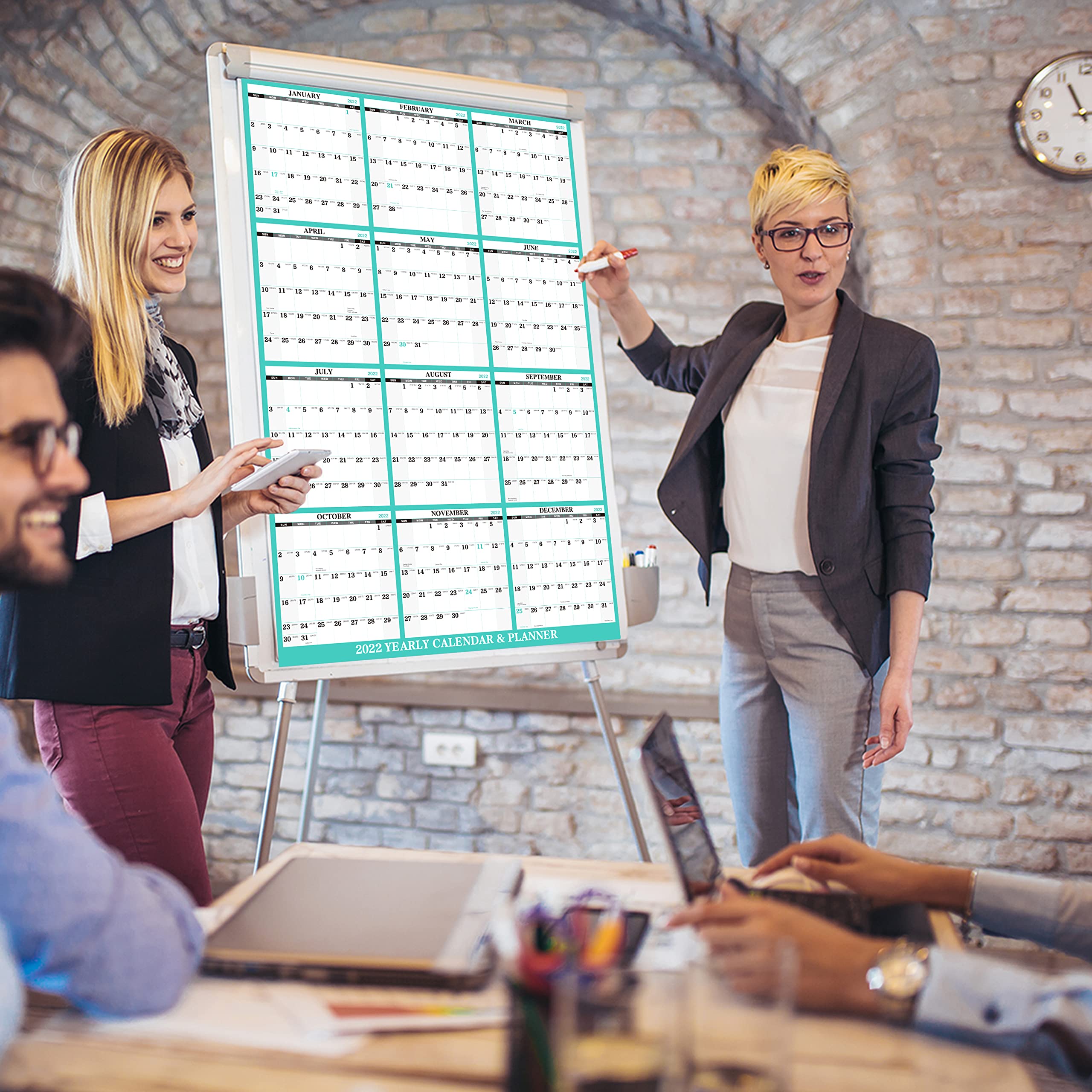 Buy Erasable Calendar 2022 Wall Calendar Dry Erase 2022, 34.6" x 22.9