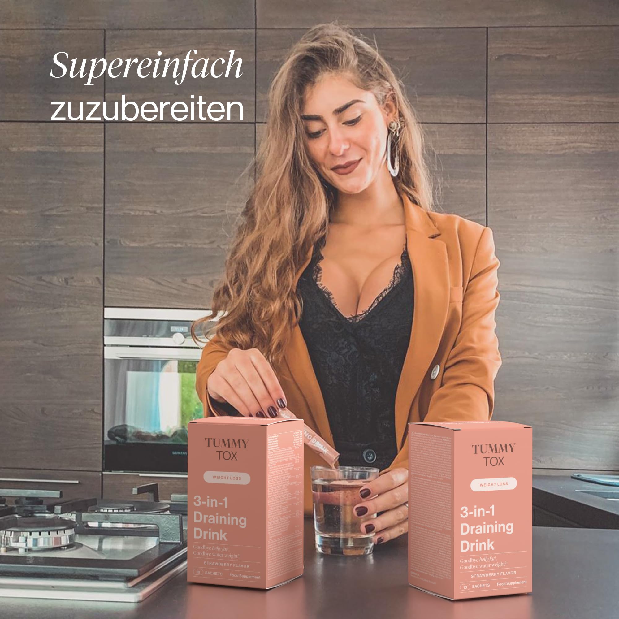 Löwenzahnwurzel, Artischocke, Brennnessel, Magnesium, Hibiskus - 30 Beutel - Pflanzliche Inhaltsstoffe, Getränk mit Pfirsichgeschmack - 3-in-1 Draining Drink Tummy Tox