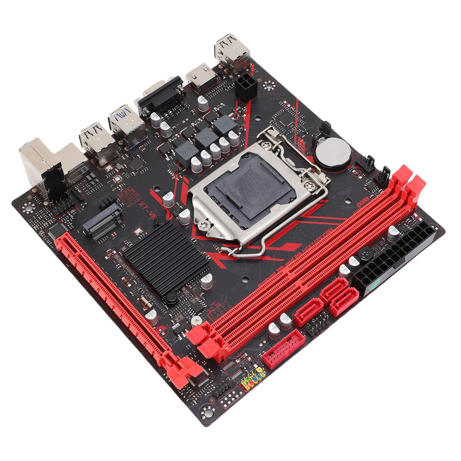VBESTLIFE B75 Mining Mothoard, LGA1155 ITX Płyta Główna 2xDDR3 3xSerial ATA 2.0 Obsługuje 1080p Wideo M.2 NVME, dla Core I3 I5 I7 E3 Pentium Proces