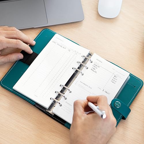 Miniatura 6 de Filofax Recambio de estilo de vida, tamaño personal, repuesto organizador, papel blanco, rastreador de gastos, 56 hojas (B132850)