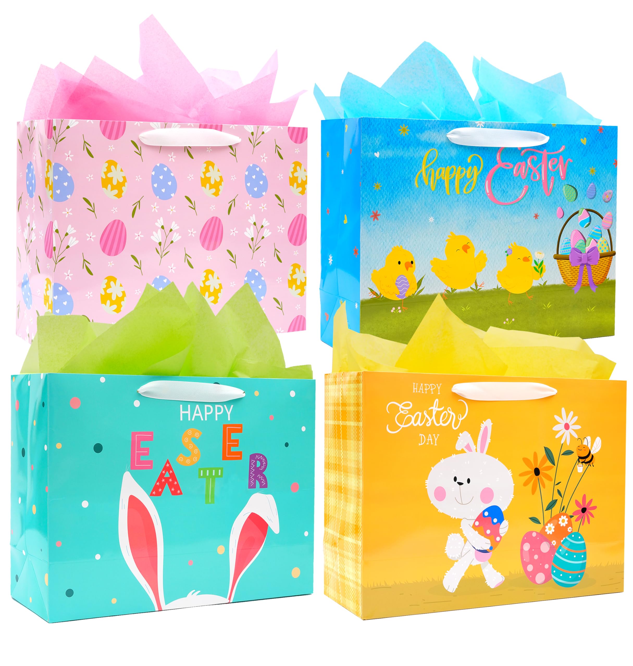 Anstore Lot De 40 Sacs Cadeaux En Papier Kraft Avec Anses - Blanc - 16 X 8 X 21 Cm - Petits Sacs Cadeaux Pour Anniversaire D'enfant, Fête Prénatale, Mariage, Noël