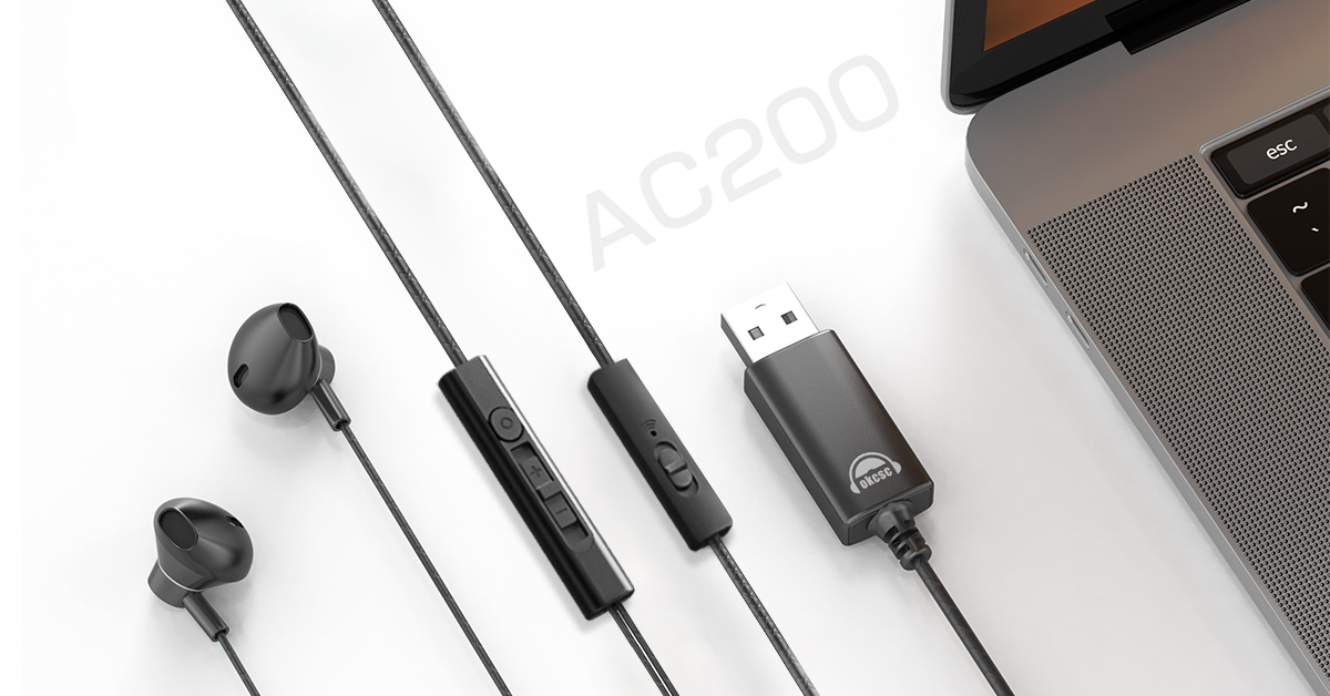 Amazon.co.jp: okcsc AC200 ヘッドセット USB イヤホン 有線 ミュート
