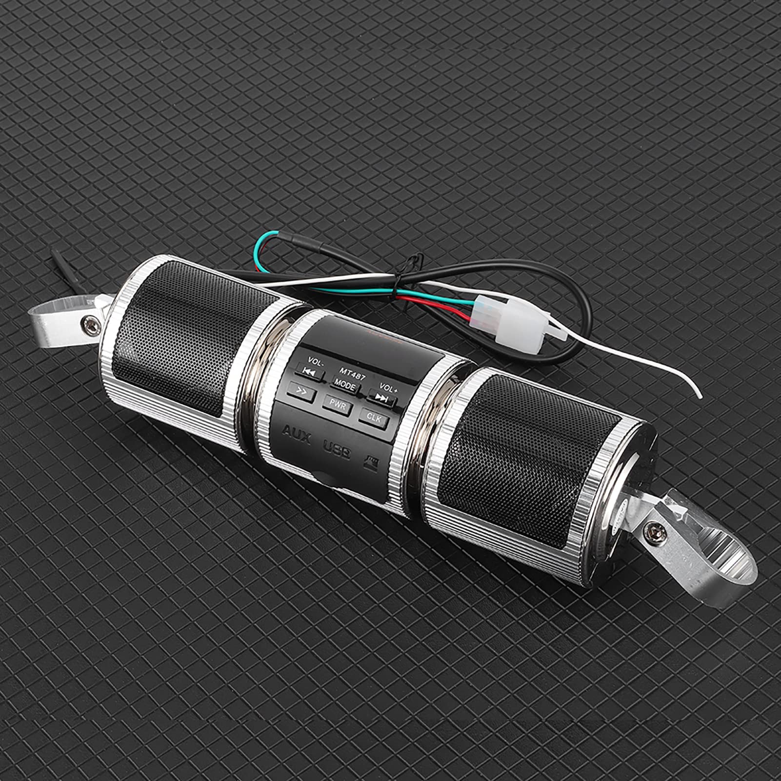 KIMISS Altoparlante Stereo per Moto Impermeabile Senza Fili Lettore MP3 Radio USBSD