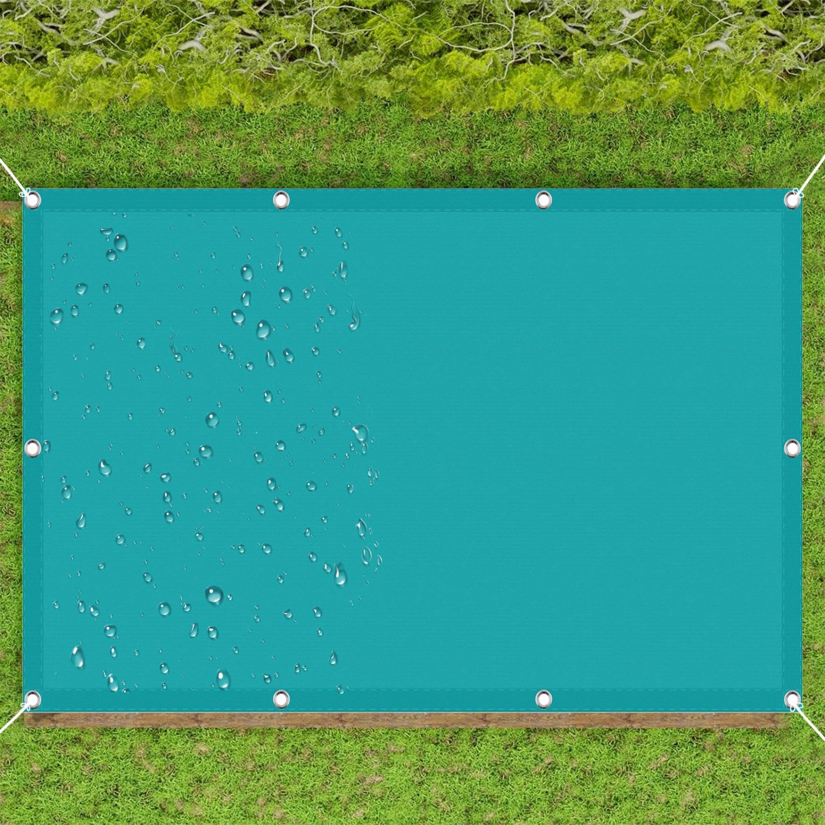 Bache pergola bleu ciel pour ombrager le patio et protéger vos fleurs du soleil