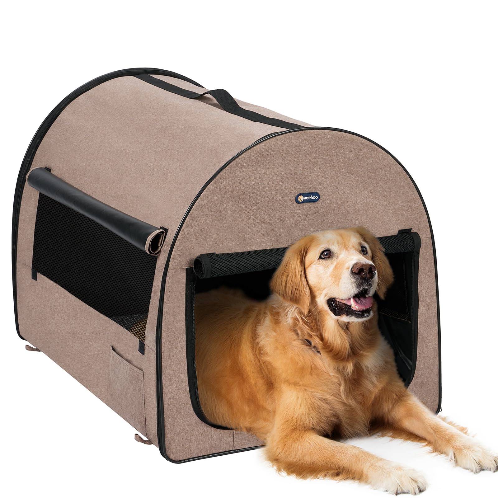 Image showcasing Amazon.com : Veehoo Collapsible Dog Crates for Large Dogs - Portable ...
