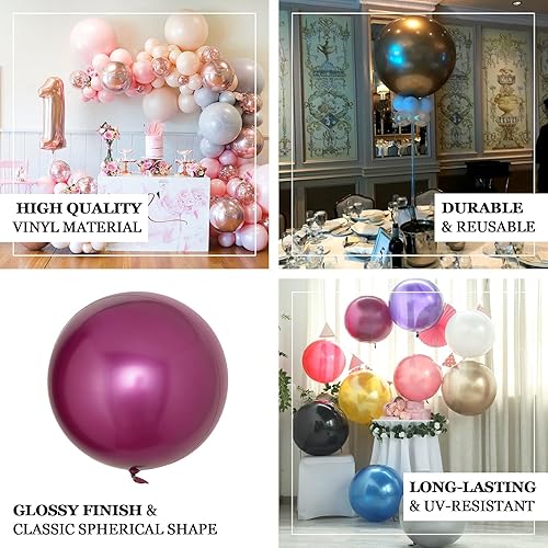 Miniatura 4 de Efavormart - Paquete de 2 globos reutilizables de 18 pulgadas, globos de vinilo de esfera redonda, globos con protección UV