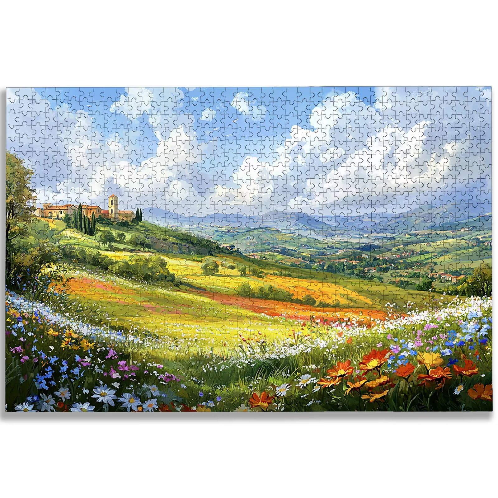 Puzzle 1500 elementów, krajobraz, 1500 elementów, dla dorosłych, gospodarstwo rolne, drewniane puzzle dla dorosłych, trudne puzzle, puzzle dla całej rodziny, drewniane puzzle do dekoracji ścian