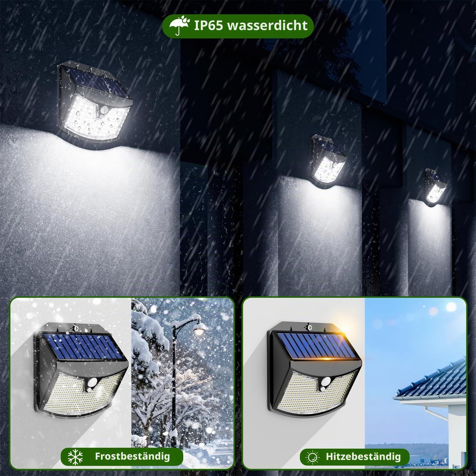 Solarlampen für Außen mit Bewegungsmelder [8 Stück], 3 Modi Solar Wandleuchte Aussen IP65 Wasserdichte LED Solarleuchte für Garten, Hof, Garage, Haustüren (Kaltweiß)