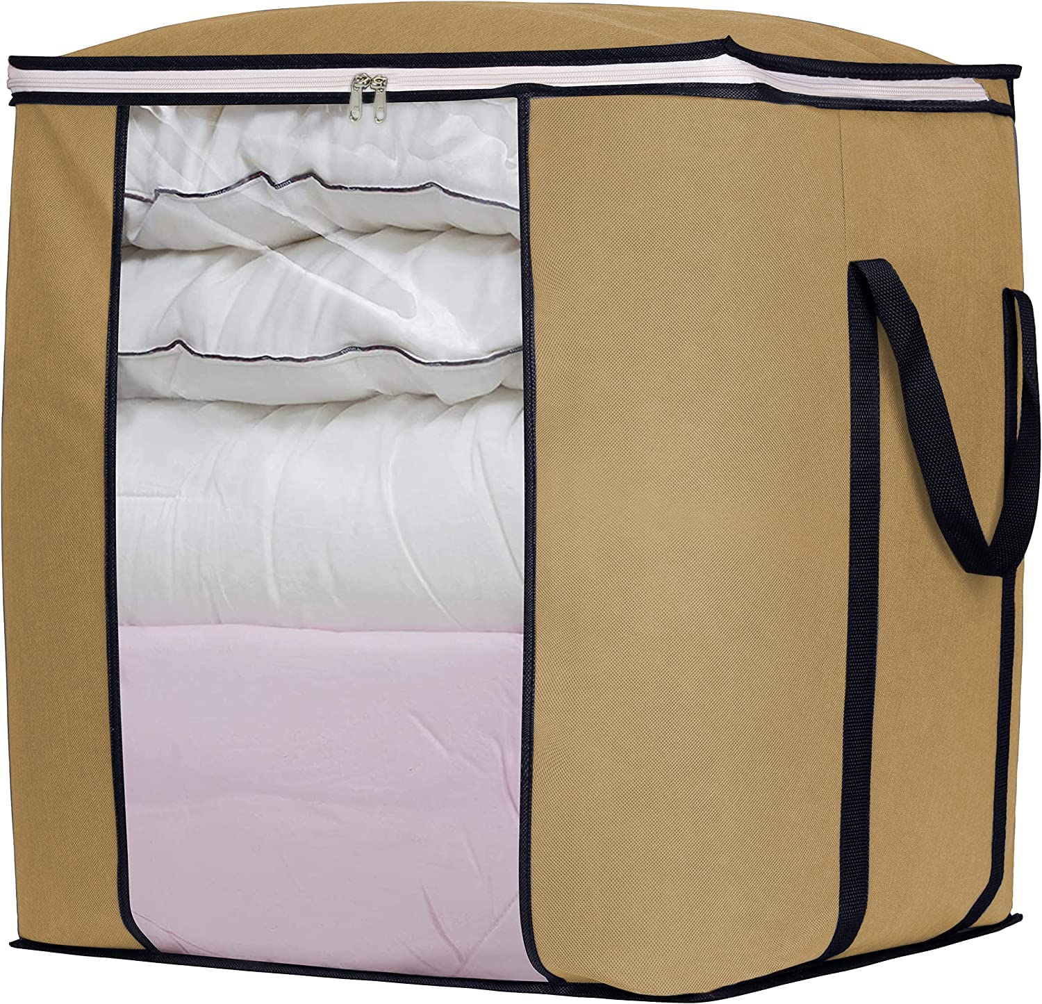 DOUBLE R BAGS Large Foldable Storage Bag for Clothes, Blankets, Sarees, Toys & Bedding – 1 Compartment, Durable Handles, Non-Woven Fabric (Beige, 50x40x66 cm, Pack of 1) DOUBLE R BAGS Large Foldable Storage Bag for Clothes, Blankets, Sarees, Toys & Bedding – 1 Compartment, Durable Handles, Non-Woven Fabric (Beige, 50x40x66 cm, Pack of 1)