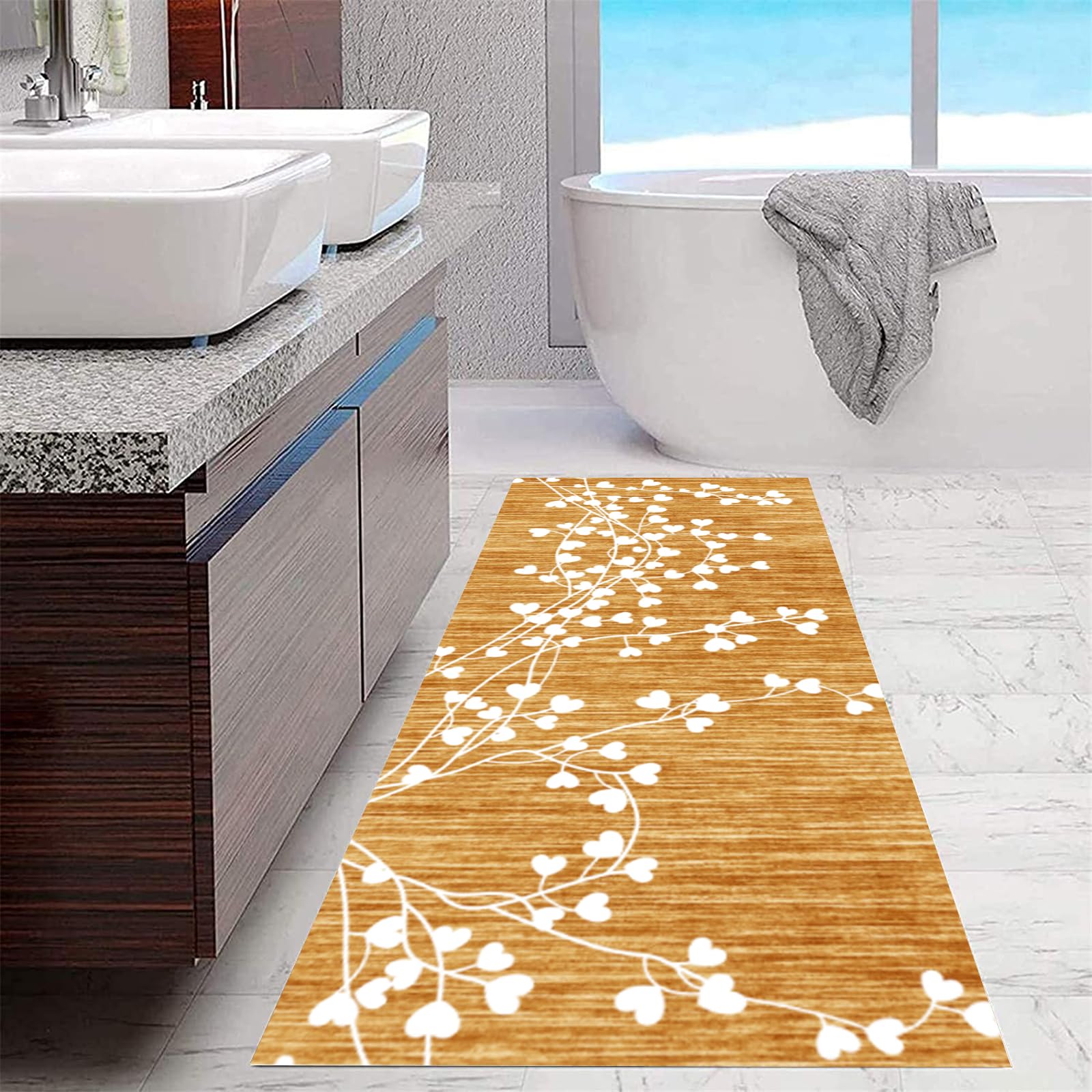 Tappeti Runner Tappeto Cucina passatoia antiscivolo lavabile 110x500cm moderno Pelo Corto Geometrico tappeto Runner tappeto Salotto per Soggiorno Camera da letto Corridoio Entrata Bagno