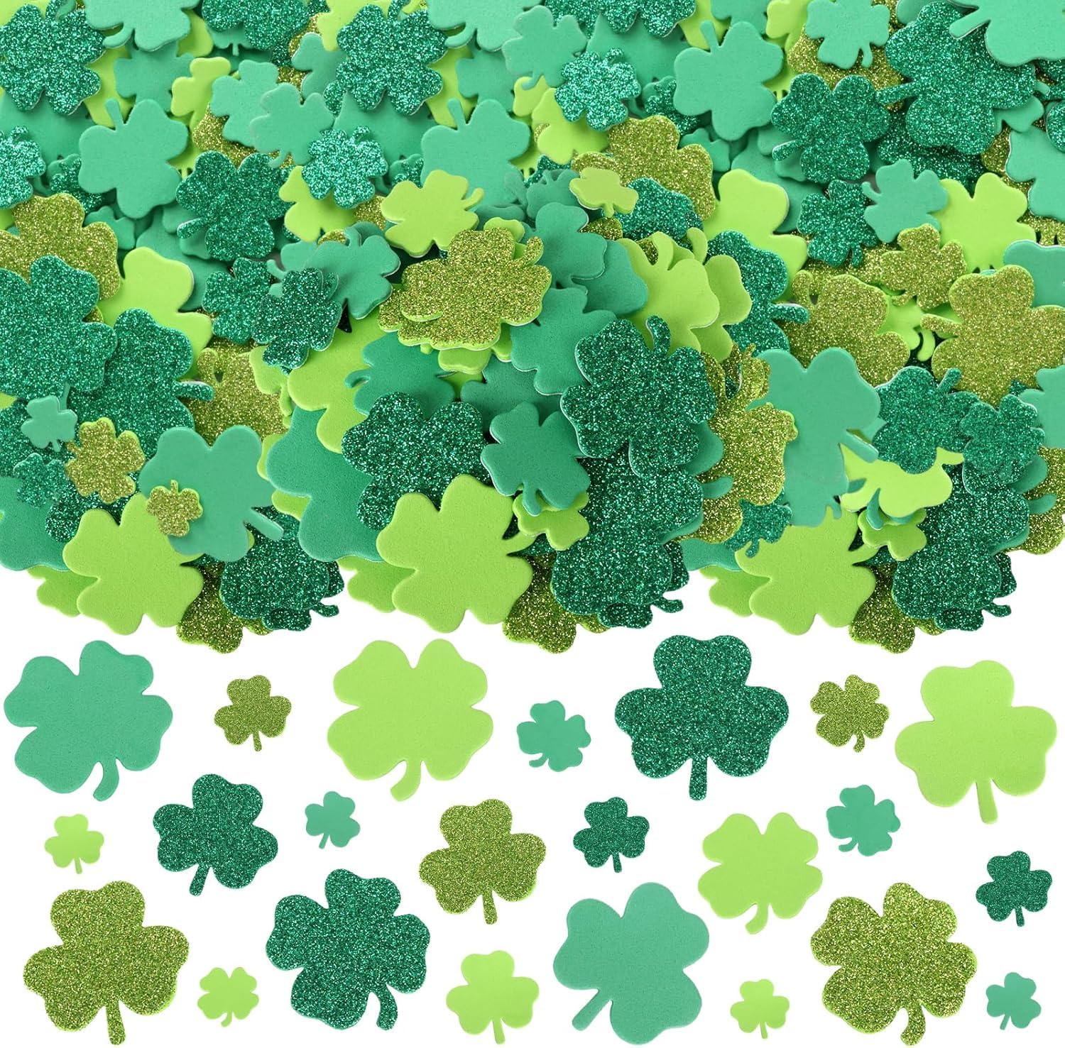 120 Pcs St Patricks Day Foam Stickers, St Patricks Day Accessories, Irish Shamrock Foam Stickers, Paddys Days Accessories for Scrapbooking DIY Craft Saints Paddyks Day Table Decorations