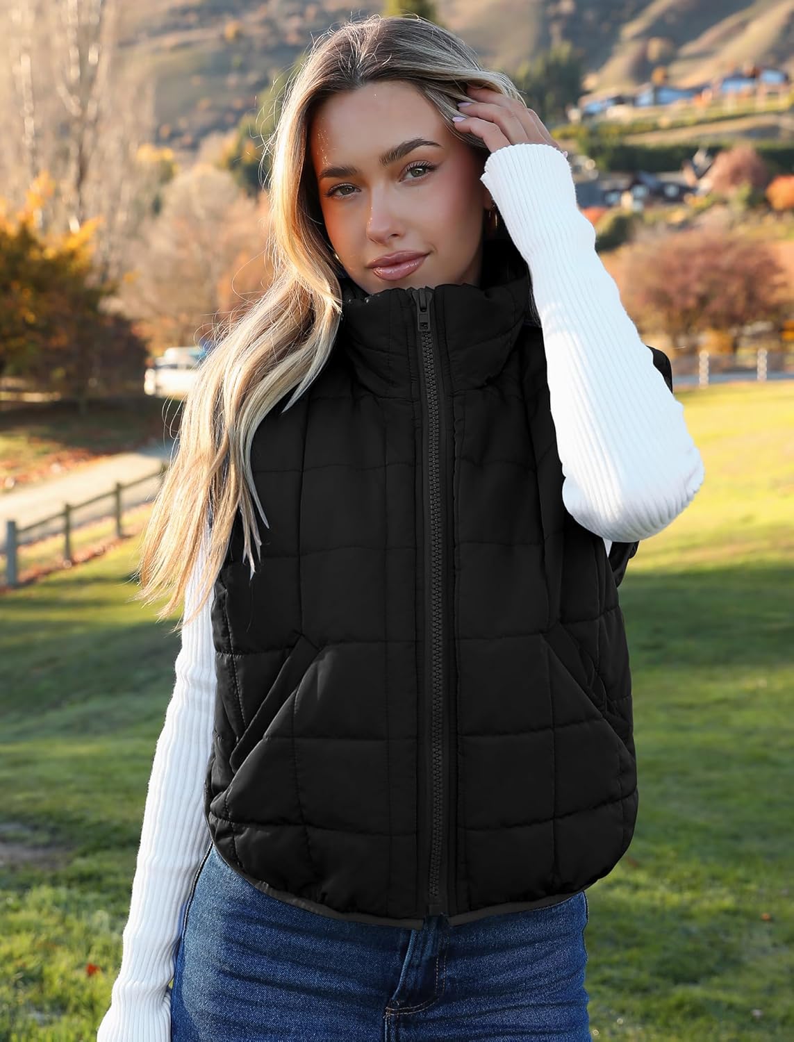 Zeagoo Womens Puffer Vest Ladies Sleeveless Zip Up Outerwear Warm Puffer Lightweight Down all Winter Jackets Coats 2025 - Image 5