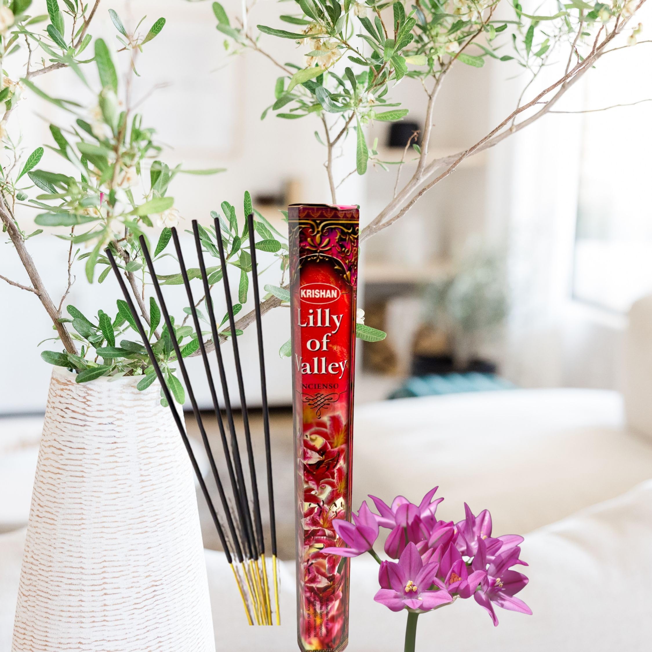 Krishan Fenny's Creations Incense Sticks Famous Lily Of Valley Incense Stick Floral Perfume Fragrance Hand Rolled 120 Joss Sticks