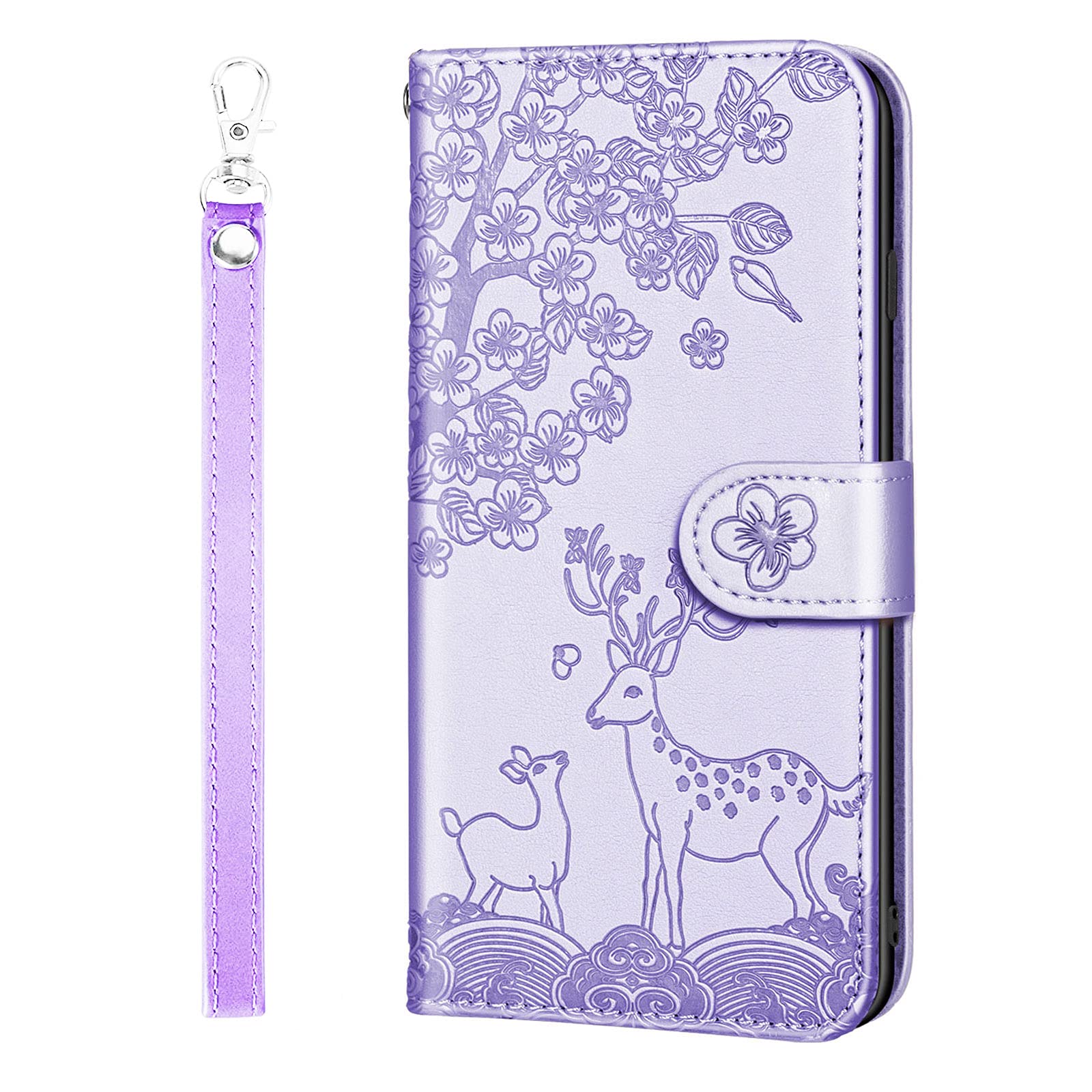 Custodia Portafoglio Per Redmi Note 10 Pro – Cervo Sika Fiori Rosa – PU Pelle Con Supporto, Slot Per Carte E Cordino - 2