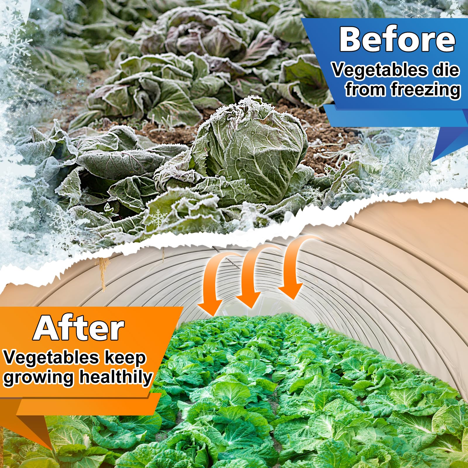Cubiertas para plantas de 8 mil, protección contra la congelación, 10 x 30 pies, mantas de plástico duraderas para plantas al aire libre, invierno, viento, lluvia, nieve, nieve, cubierta flotante