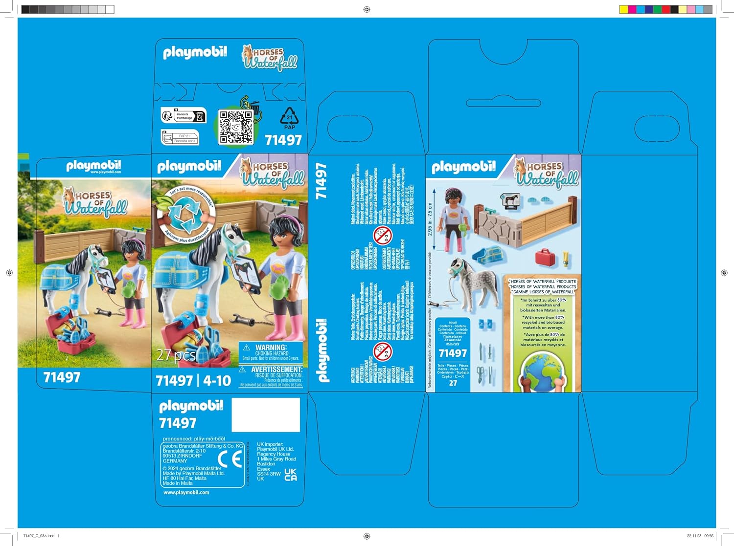 PLAYMOBIL Horses of Waterfall 71497 Horse Therapist, Loving Care and Care of Horses, with Bandages and Delicious Rewards, Detailed Toy for Children from 4 Years