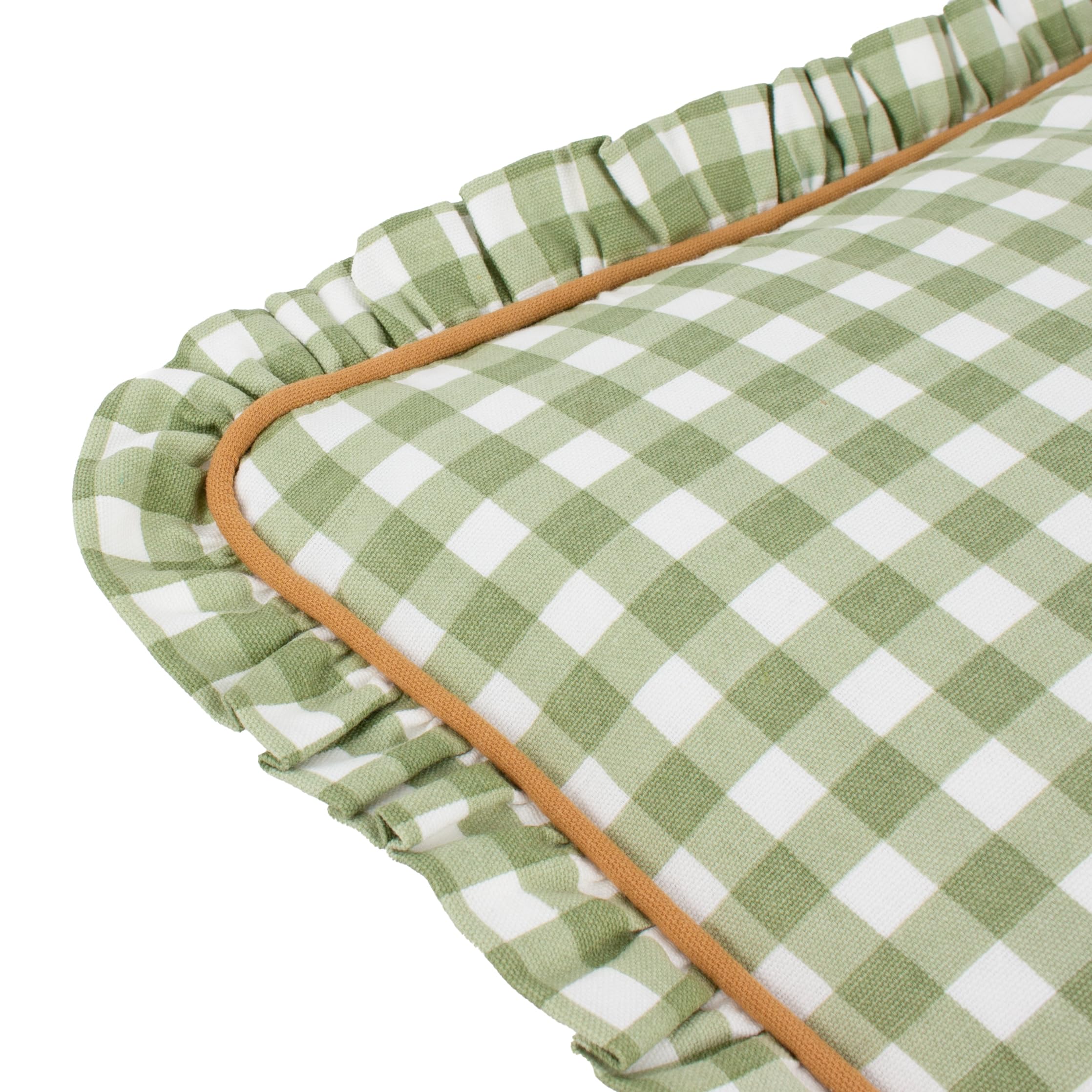 furn. Maude Gingham Cotton Piped Cushion Cover, Sage, 45 x 45 cm (Pack of 1) - Image 4