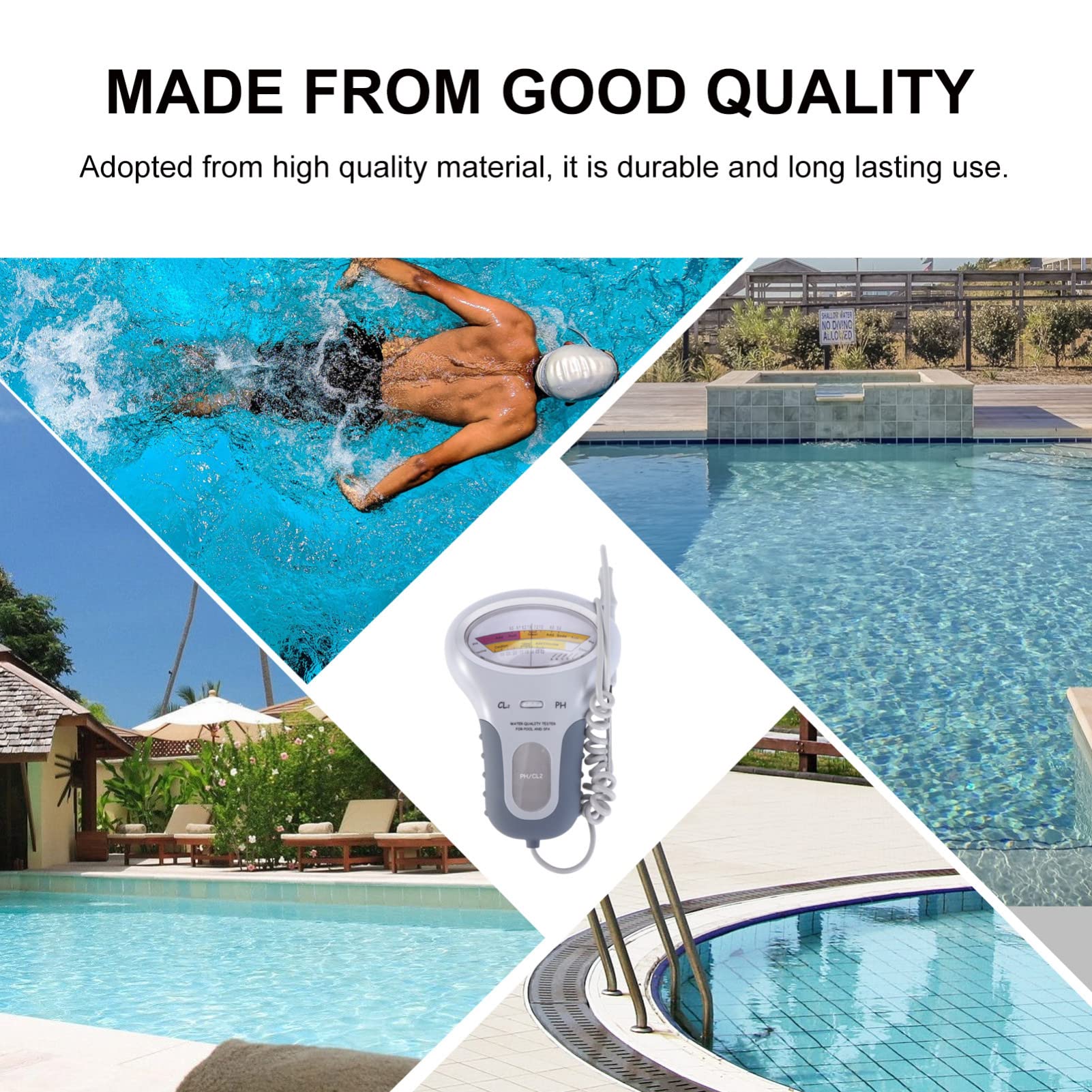 Poolwasserqualitätsprüfer Ph und Cl2-tester aus Kunststoff Weiß