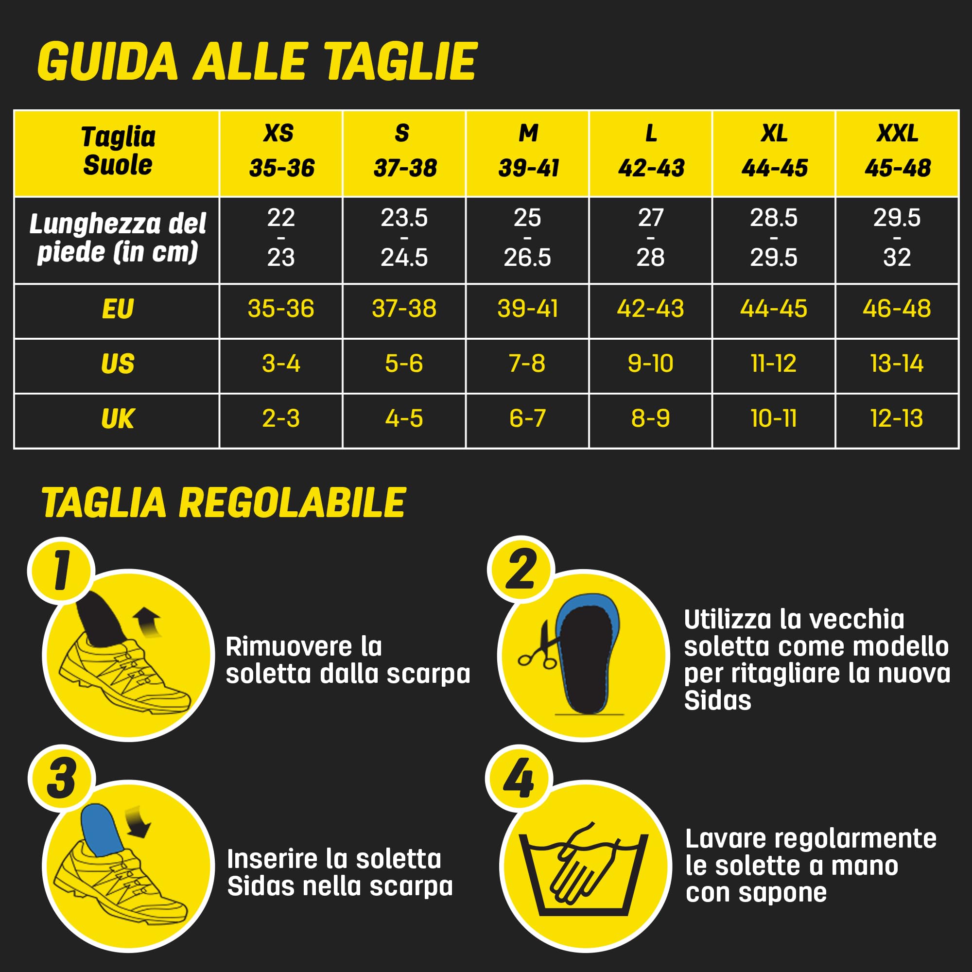 Sidas Gel Slim, Solette in Gel ammortizzanti e antibatteriche, Solette per Camminare o Lavorare, Comfort e Traspirabilità, Uomini e Donne
