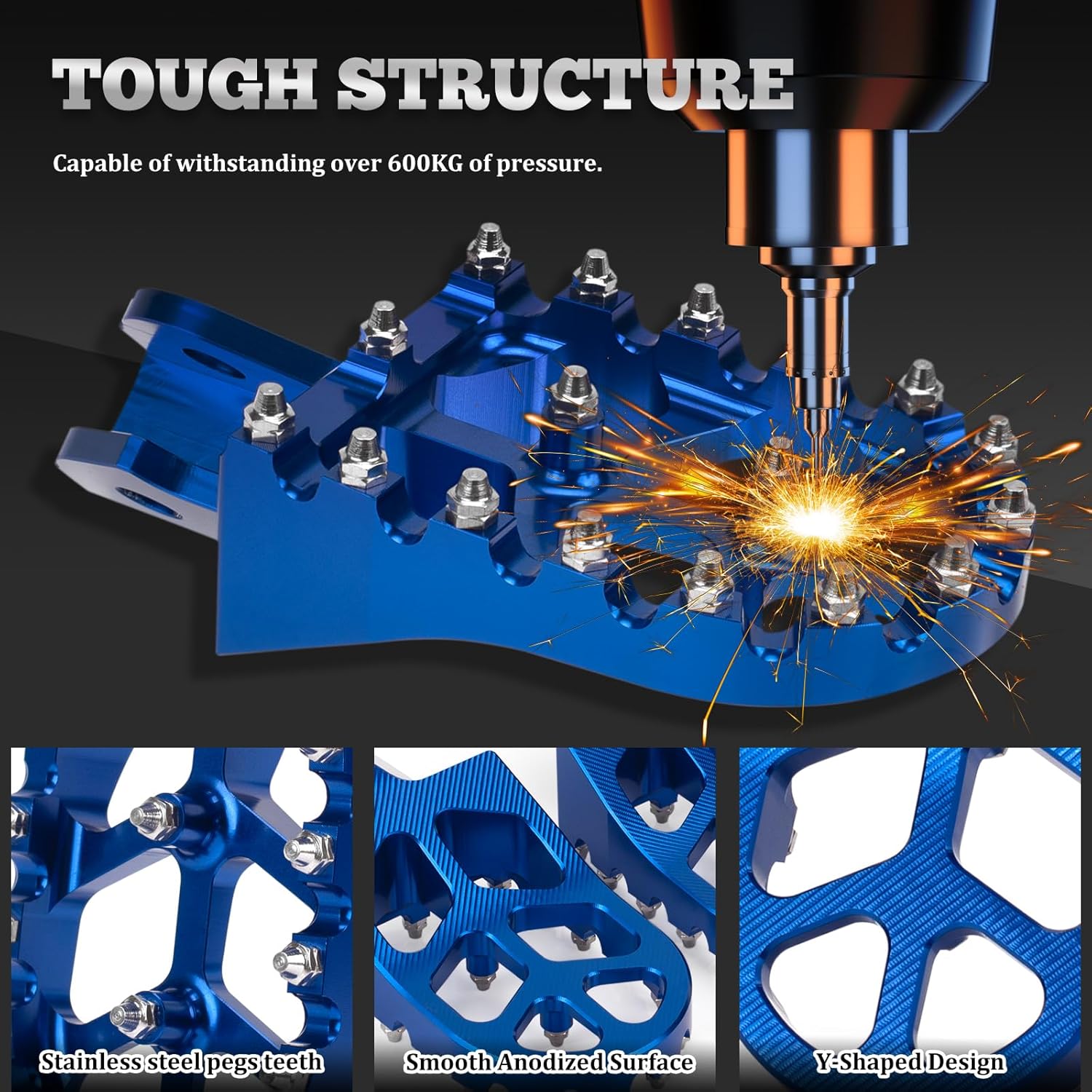 XINGWU Dirt Bike Foot Pegs for Surron Light Bee X/S E-Ride Pro SS/SR/S Talaria MX3 MX4 Talaria XXX Segway X160/X260 CRF150F 230F 250F Electric Dirt Bike Foot Peg Rests (Blue)