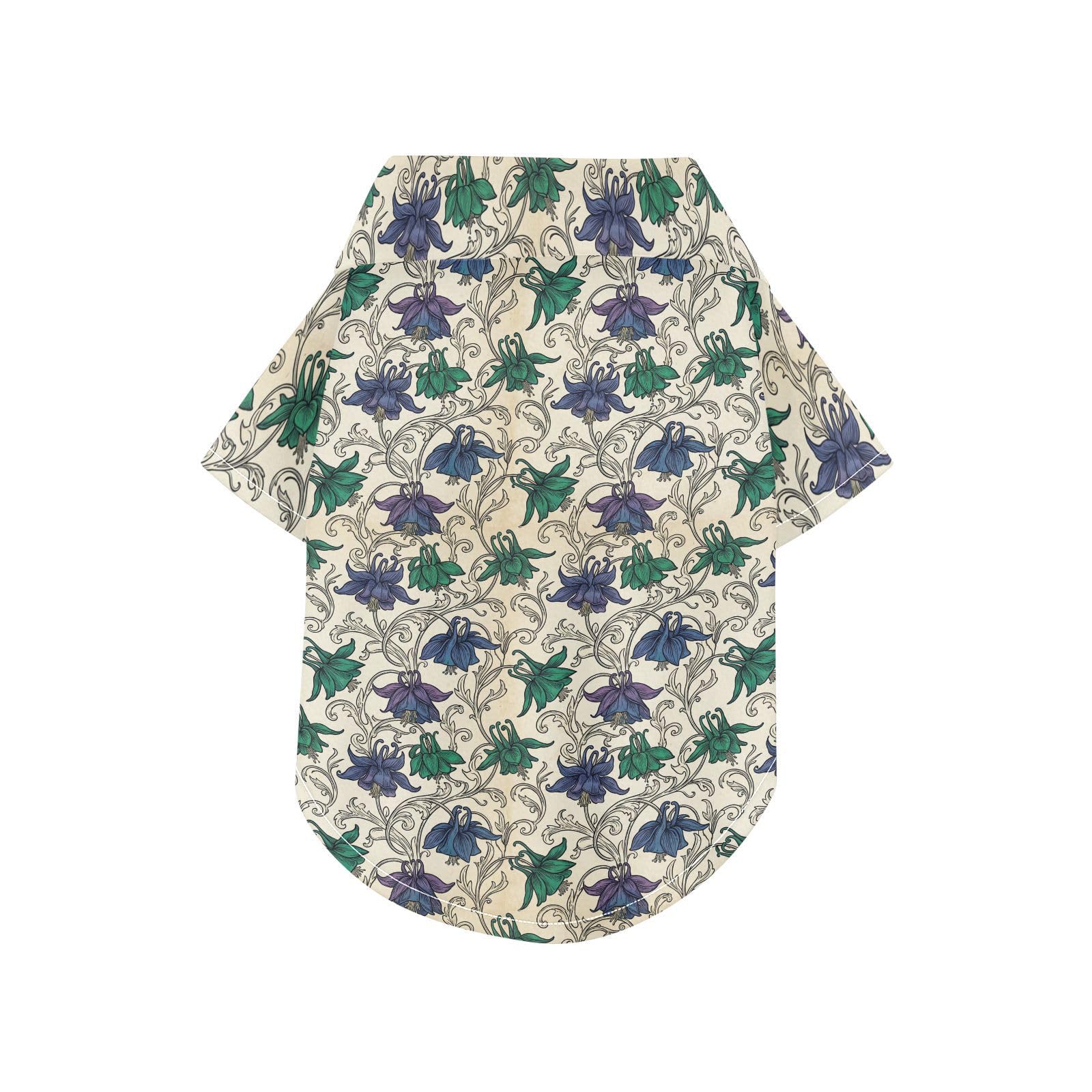Chemise d'été pour chien en tissu respirant violet à motifs de fleurs William Morris