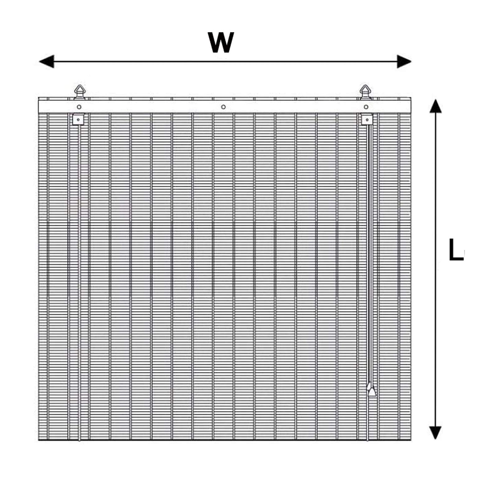 Roleta bambusowa w rolety, pawilon z haczykami, 70% ochrona przed słońcem, bambusowa zasłona do ogrodu, na weranę, balkon na zewnątrz, 100 x 160 cm