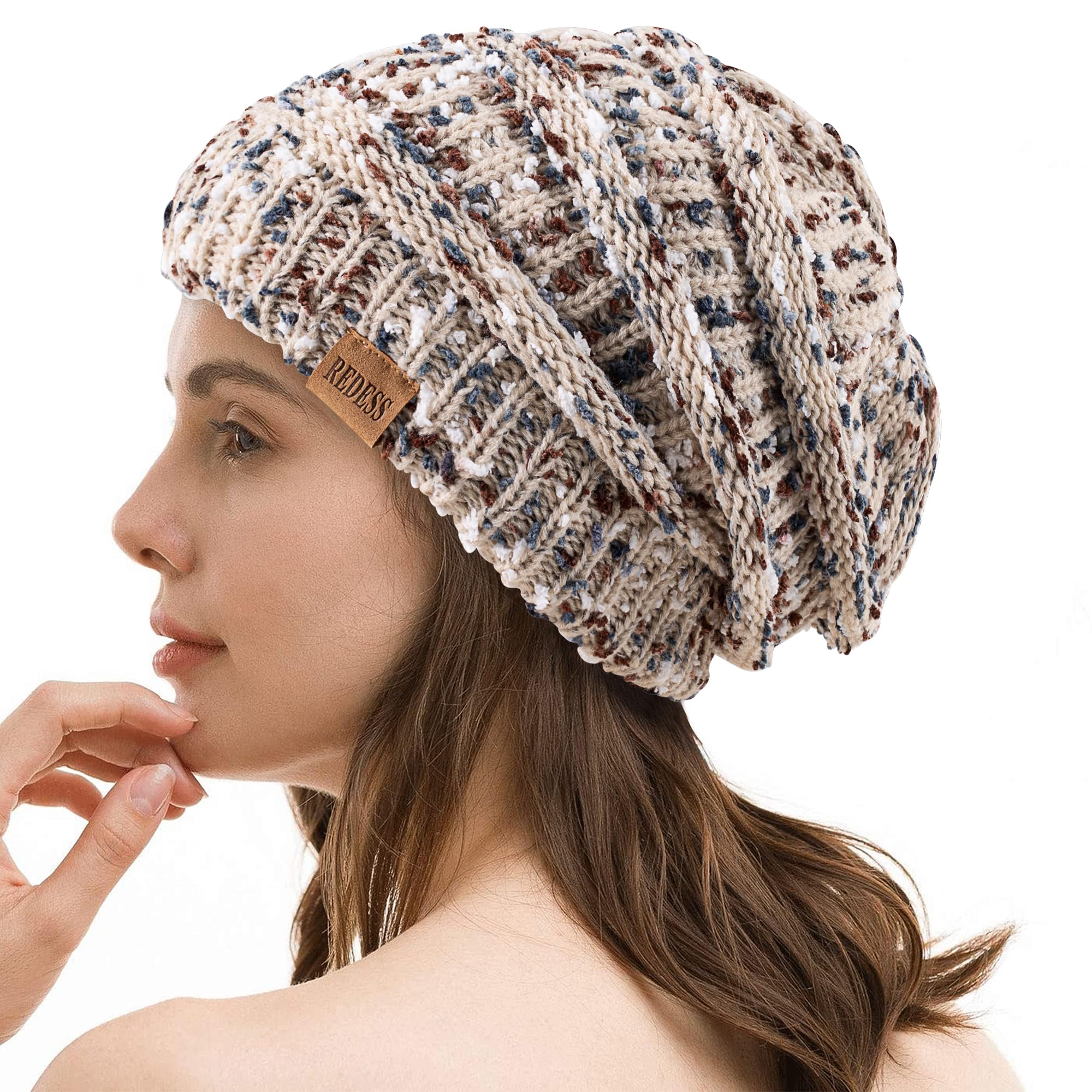 REDESS Slouchy Beanie Hat per Uomo e Donna Winter Warm Chunky Soft Oversize Cable Knit cap