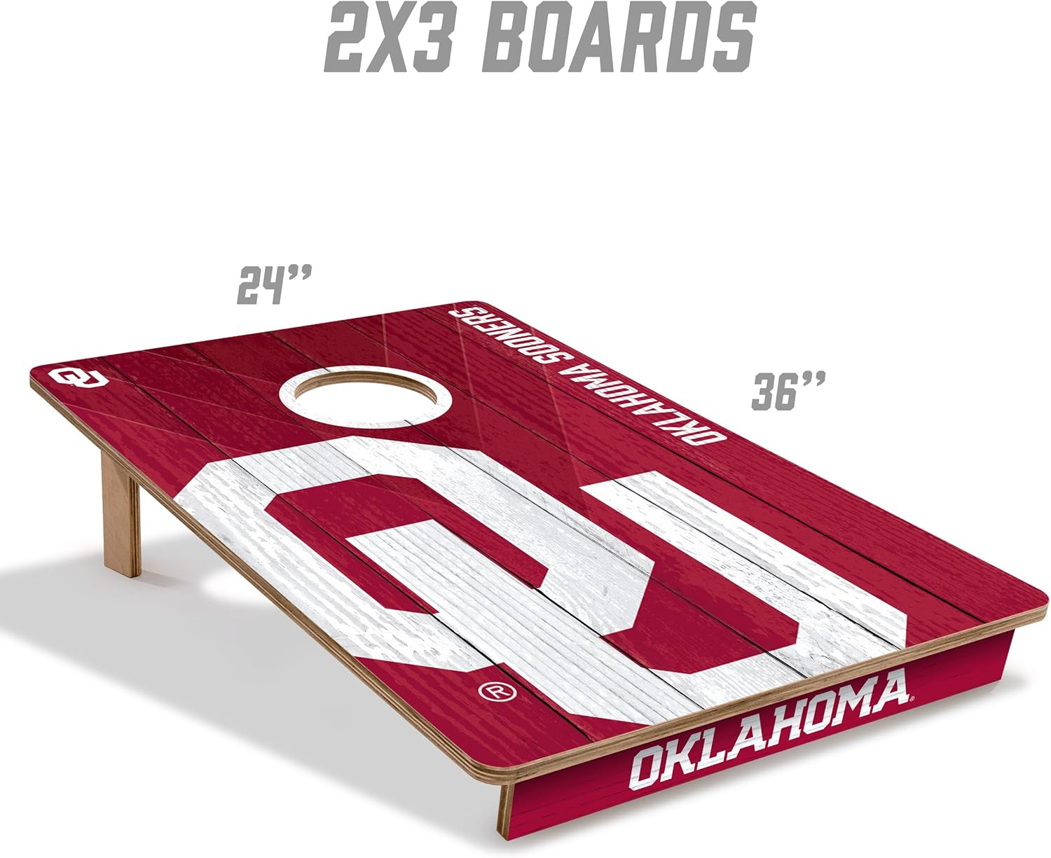 YouTheFan NCAA 2’ x 3’ Wood Cornhole Game with Logo Bags