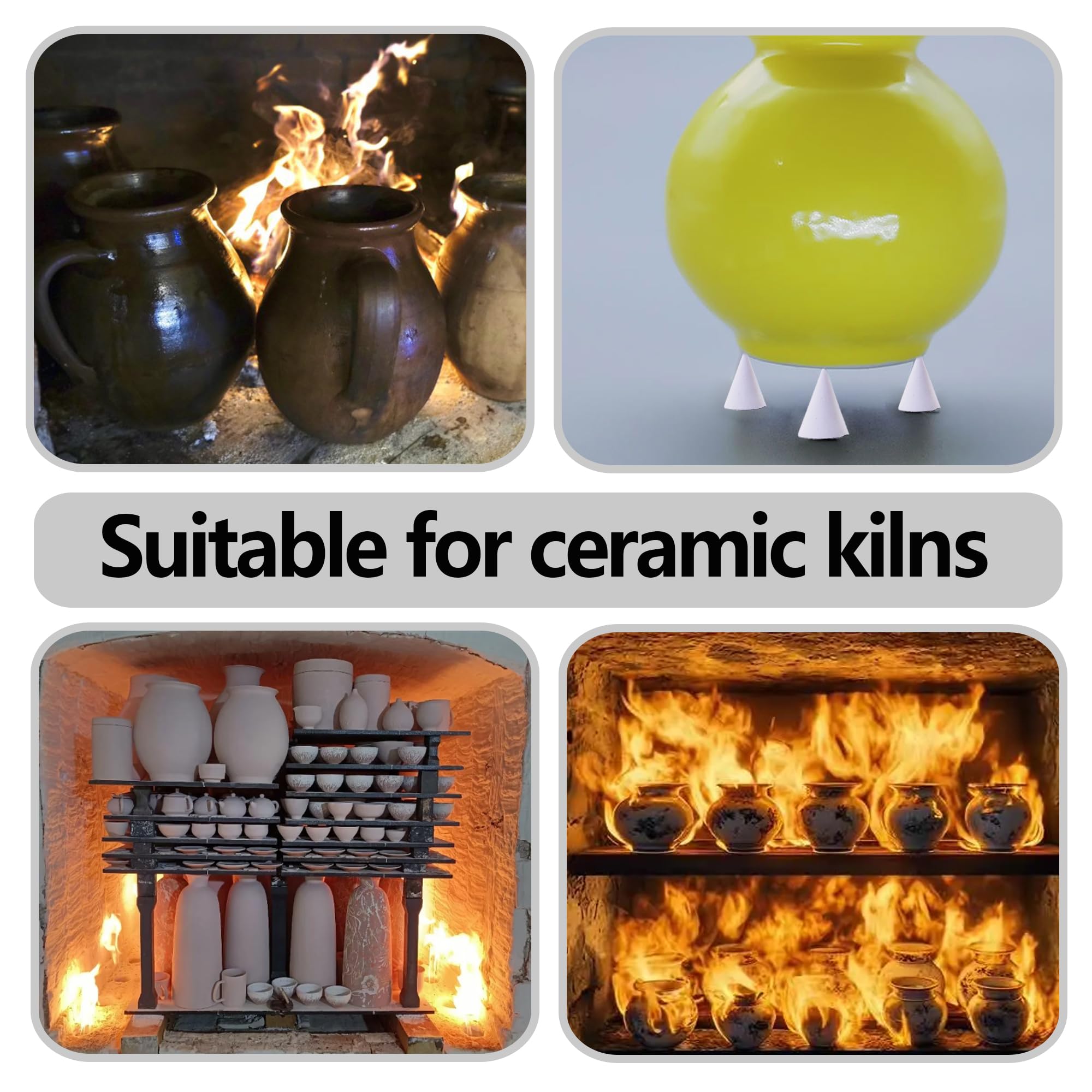 DHER Juego de 25 clavos de cerámica ignífugos para horno, clavos colgantes de cerámica, cojines reutilizables ignífugos, clavos cónicos de óxido de aluminio (blanco)