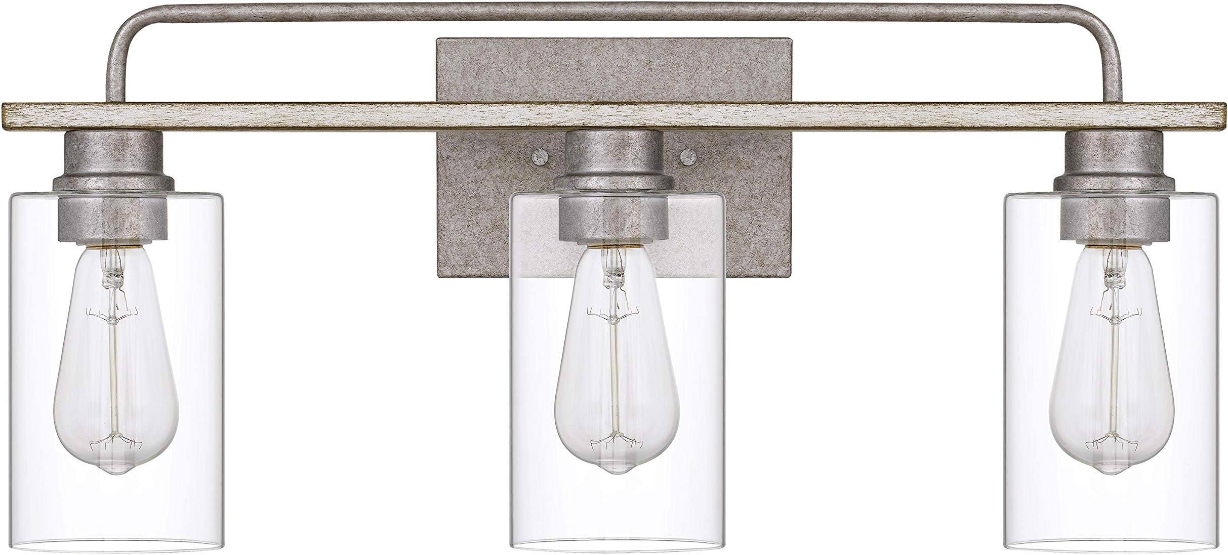 Vanity Light 3-Lights Bathroom Light Fixtures Galvanized & Antique White Wash Wood w/Cylindrical Shades Wall Sconce Vintage Lamp Lighting-Nemo Collection