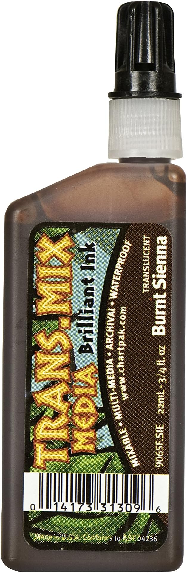Koh-I-Noor Translucent Mix Media Pigment-Based Drawing Ink, 0.75 Oz. Bottle, Burnt Sienna (9065F.BSI)