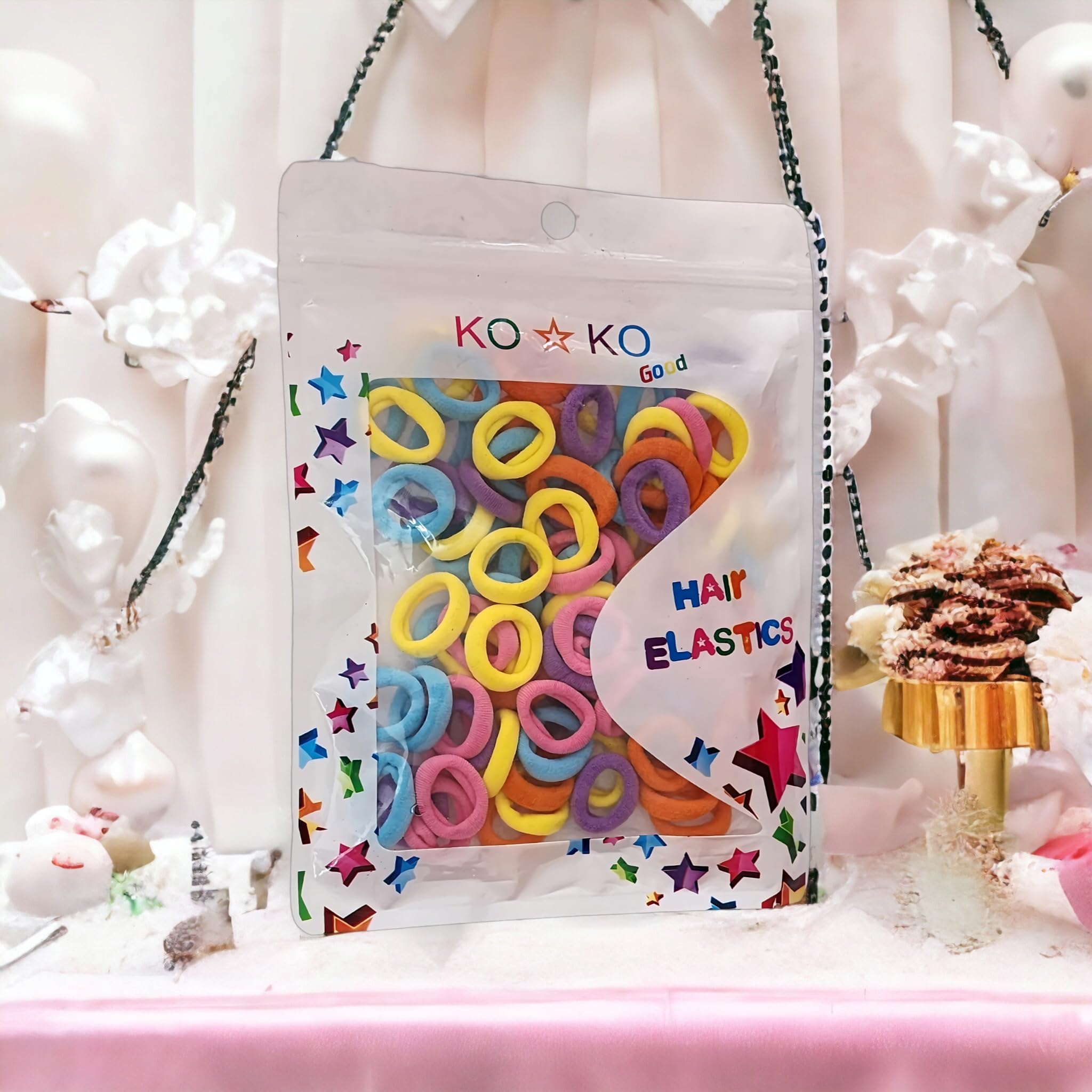 TopFinder® Small Multicolor Cotton Hair Ties (Approx. 90-100pcs) for Baby, Toddler, and Kids - Soft, Rainbow Elastic Bands for Girls Hair, Small Rubber Bands for Braids, Office, and Ponytails (5 Colors) (B0CJM59Z4G) Amazon Price History, Amazon Price Tracker