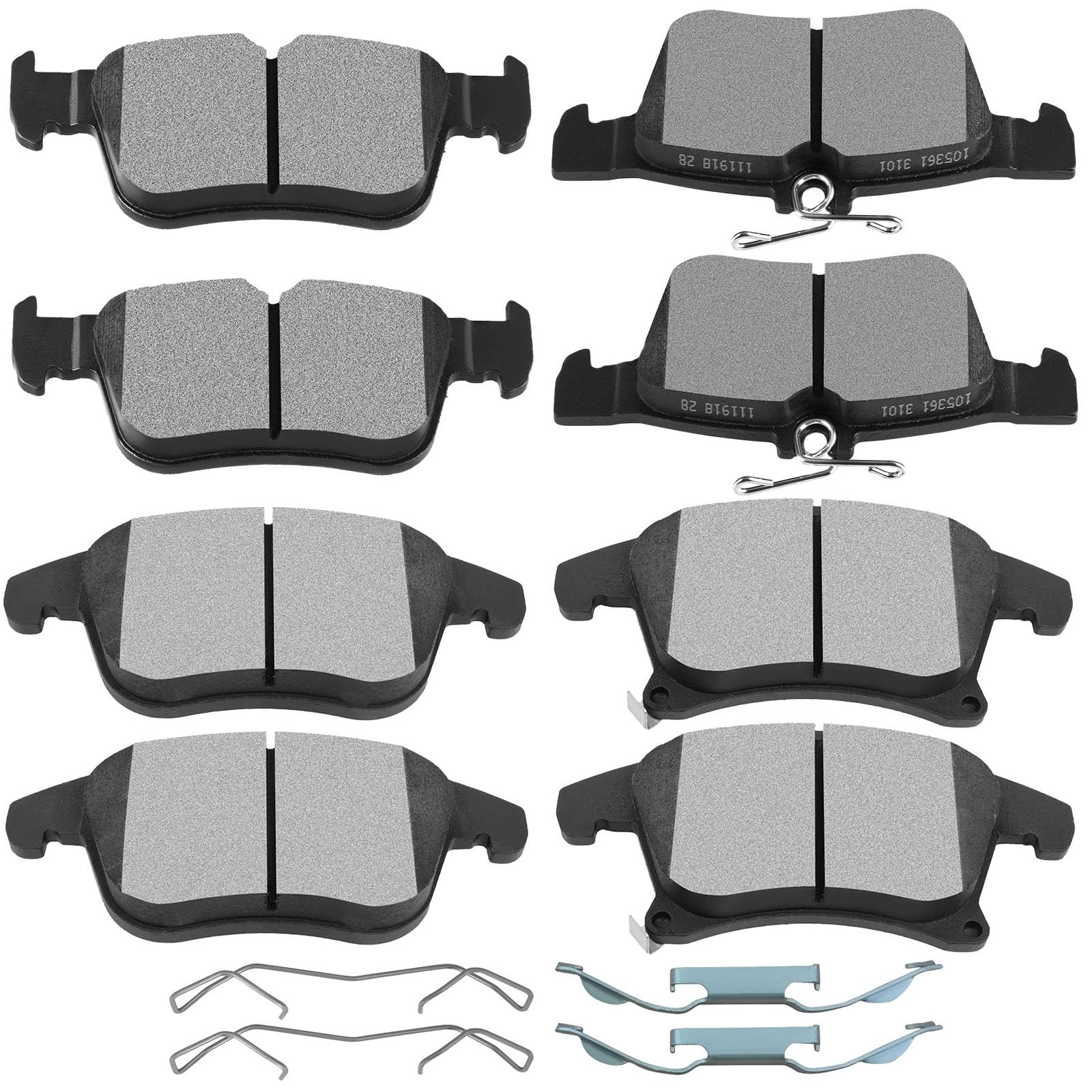 Disc Brake Pads Sets Semi-Metal 8pcs Fit