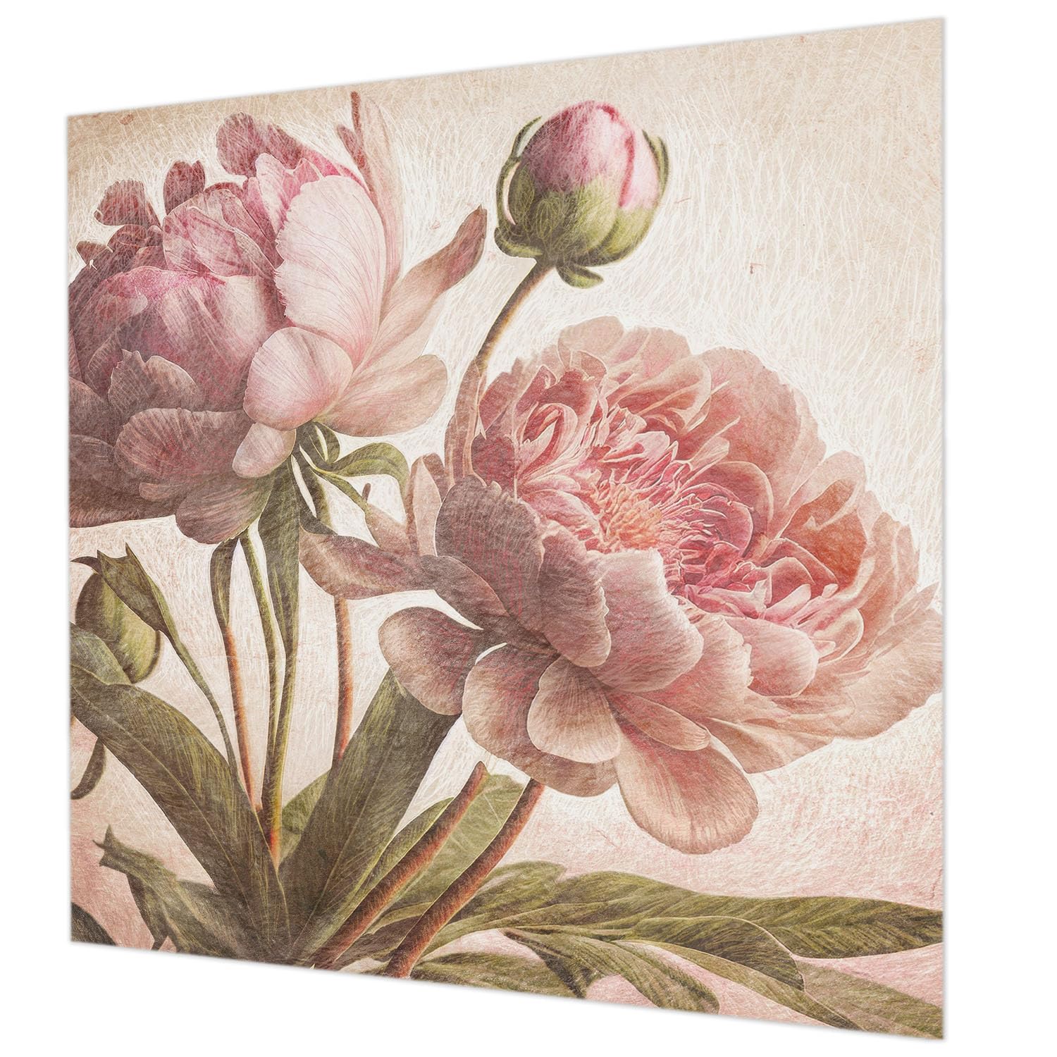 Papier peint intissé pivoines délicates 250x250 décoration murale salon et chambre adulte