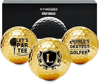 Funny Golf Gifts for Men Unique, Personalized Gold Golf Balls, Cool Accessories for Golf Lovers, Golfers, for Birthday and Christmas