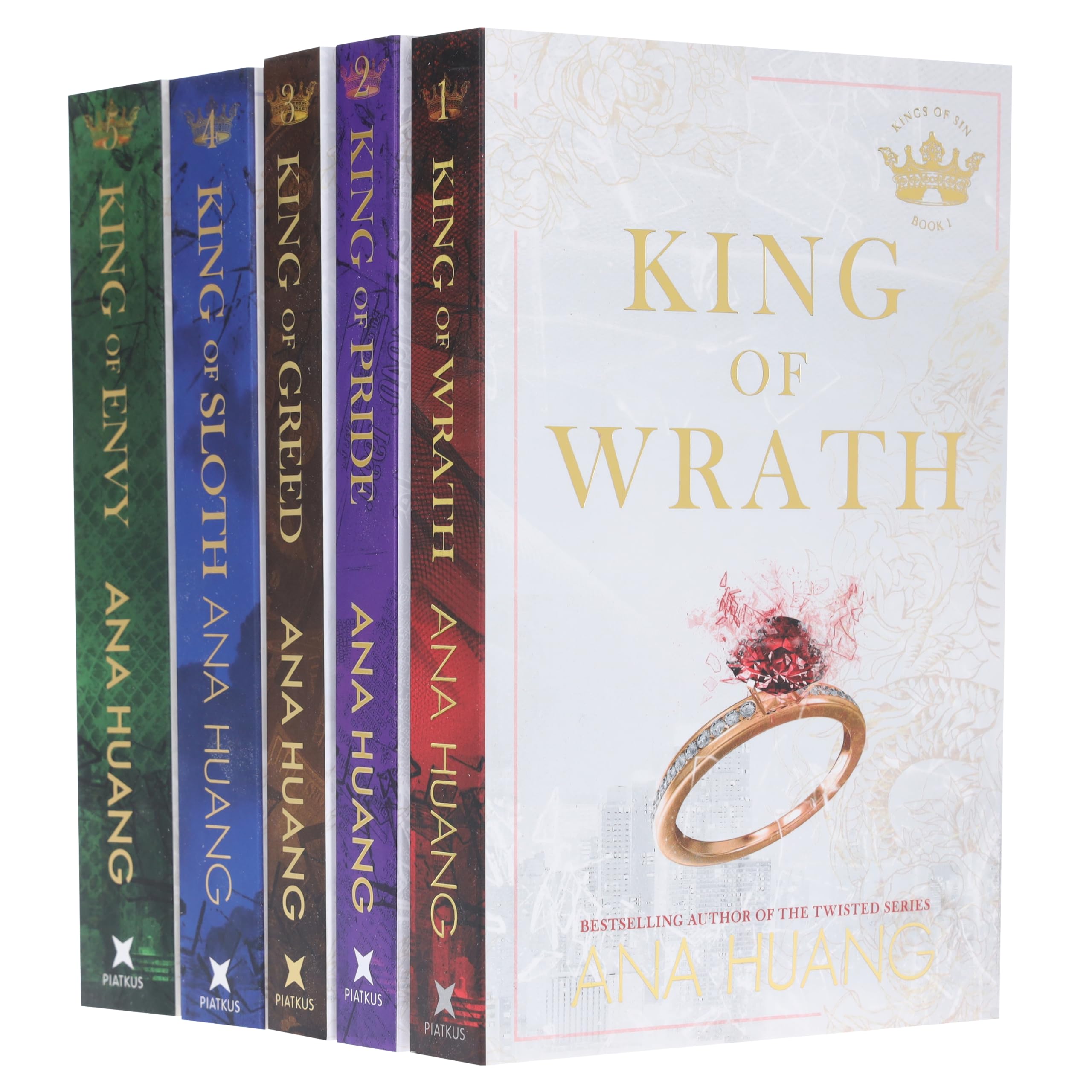 Kings of Sin Series by Ana Huang 5 Books Collection Set (King of Wrath, King of Pride, King of Greed, King of Sloth & King of Envy)