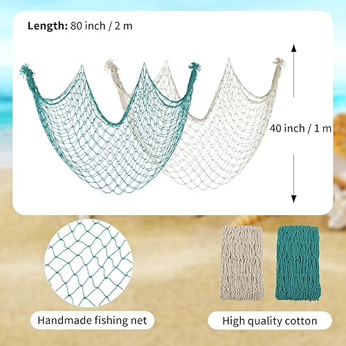 Miniatura 9 de Paquete de 2 decoraciones de red de pescado para fiesta