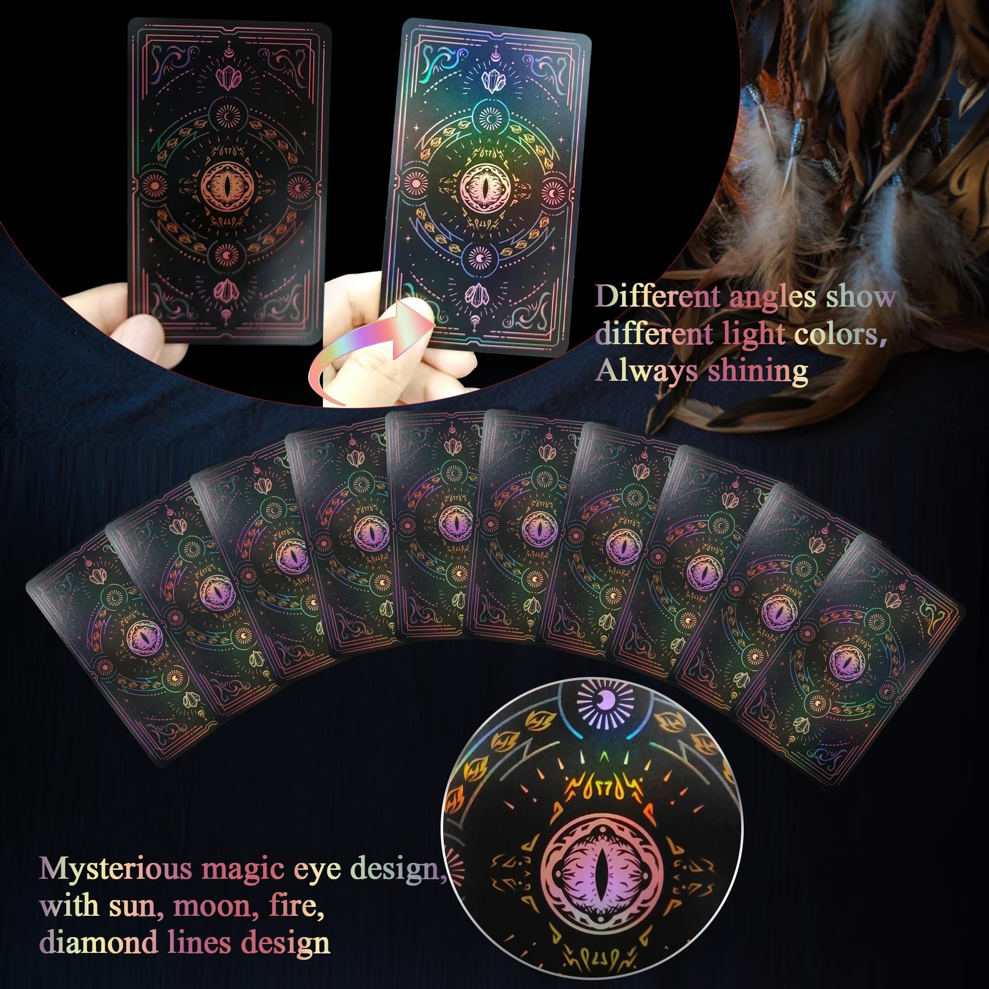 ACELION Rose Gold Foil Edge Tarot Card Set with Guide, Tarot Cards78 Pieces of Tarot Cards with Gold foil on The Surface Fortune-Telling Game, Tarot for Beginners - Image 3
