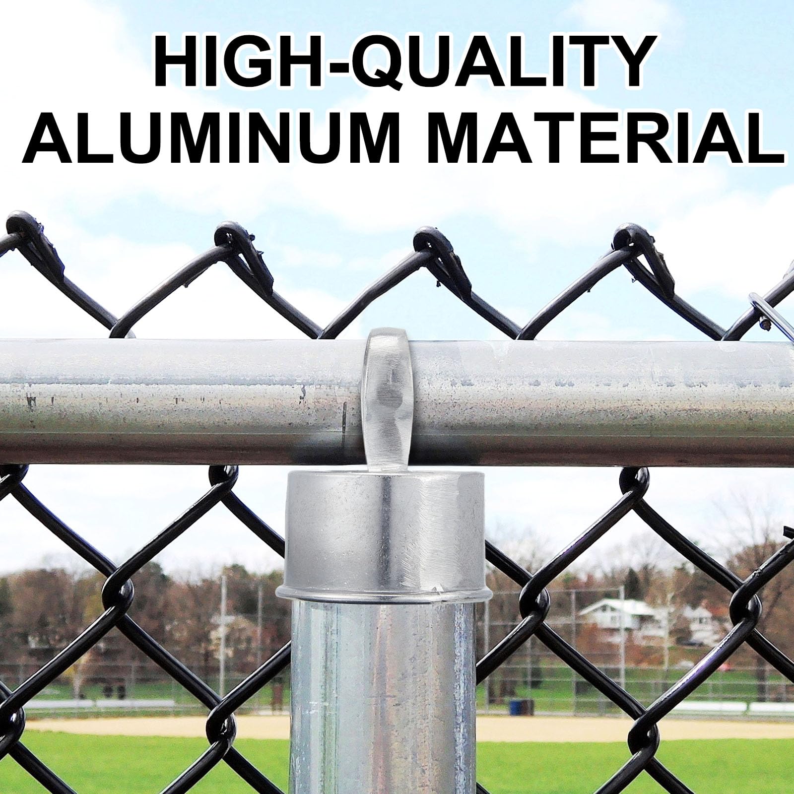 Amazon.com : Therwen Chain Link Fence Ring Cap Aluminum Parts Eye Top  Outdoor Rail Fencing Repair Hardware (12 Pcs,2 1/2