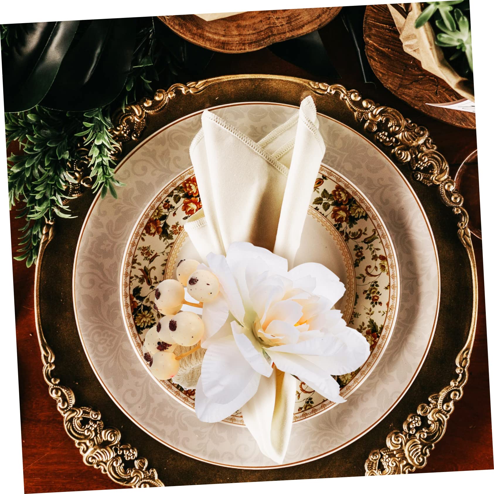 IMIKEYA 18stücke Teiliges Künstliche Blüten Serviettenringe Aus Blossom Elegante Tischdekoration Für Hochzeiten Und Partys Leicht Und Pflegeleicht Für Festlichkeiten