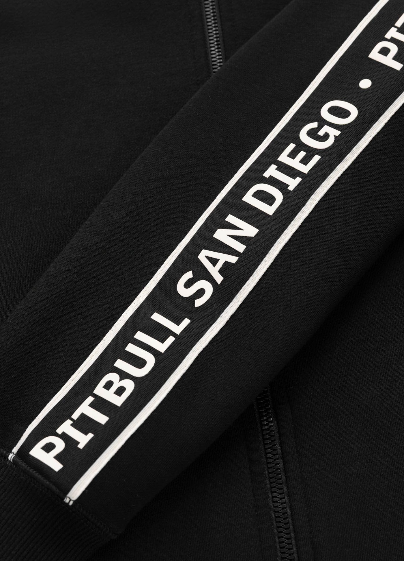 PITBULL - Sweatshirt Herren mit Reißverschluss Nexus, Sweatjacke mit Zip Klassischer Schnitt, Zipper Jacke mit Logostreifen, Herren Sportjacke, Zip Sweatshirts, Freizeitjacke