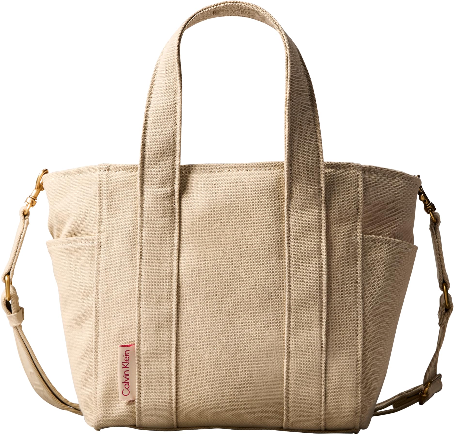Calvin Klein Webbing Strap Small Tote Lv04f3384g, Borsa a Mano Donna, Khaki (Khaki Canvas), Talla única