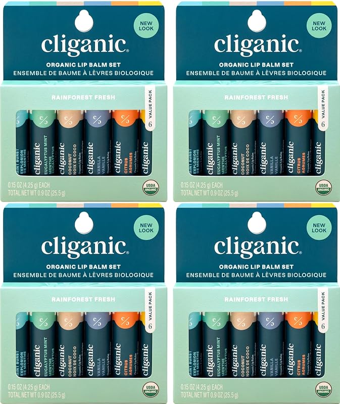 Bálsamos labiais Cliganic, pacote com 24 unidades