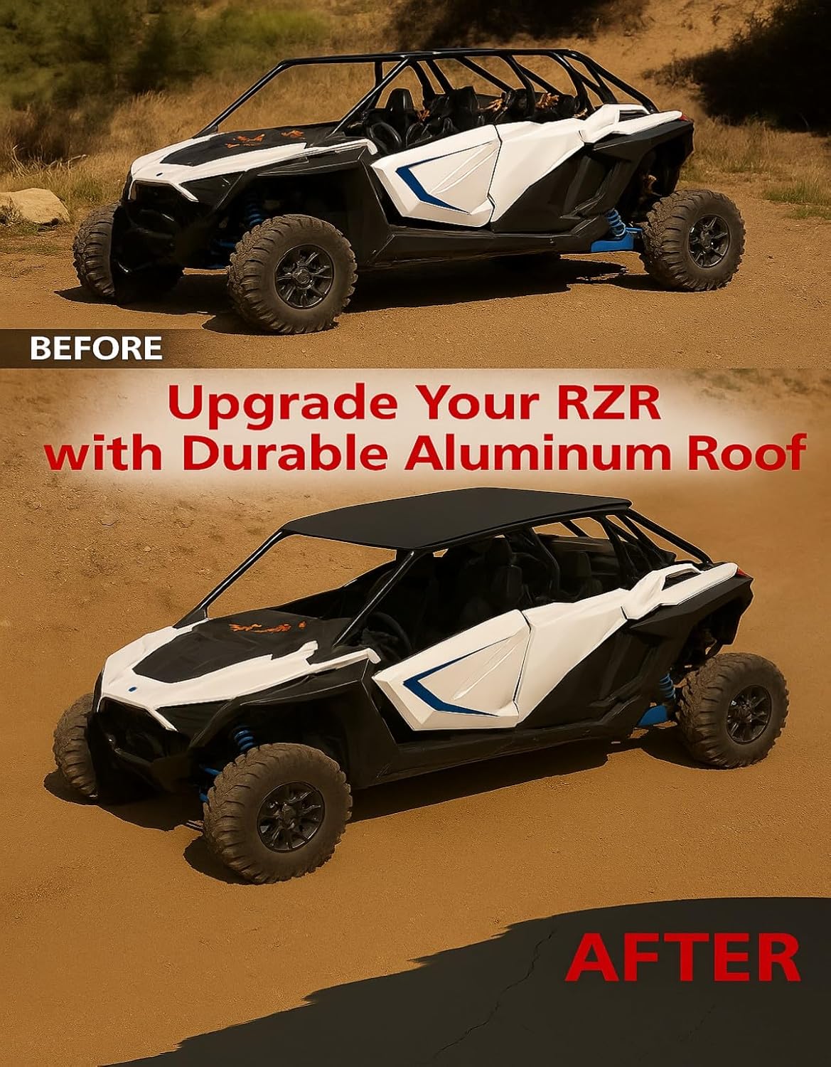 A & UTV PRO PRO XP 4 Roof for RZR,Aluminum Roof Top Compatible with 2020 2021 2022 2023 2024 2025 2026 Polaris RZR PRO XP 4 Ultimate Sport Premium LE #2883990-458, 2022-2024 RZR Turbo R 4, 4 Seater